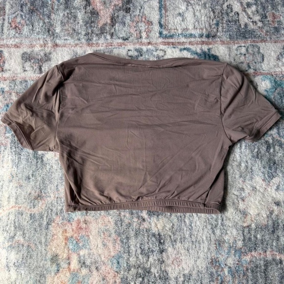 Skims Brown Button Up Crop Top - Picture 3 of 3